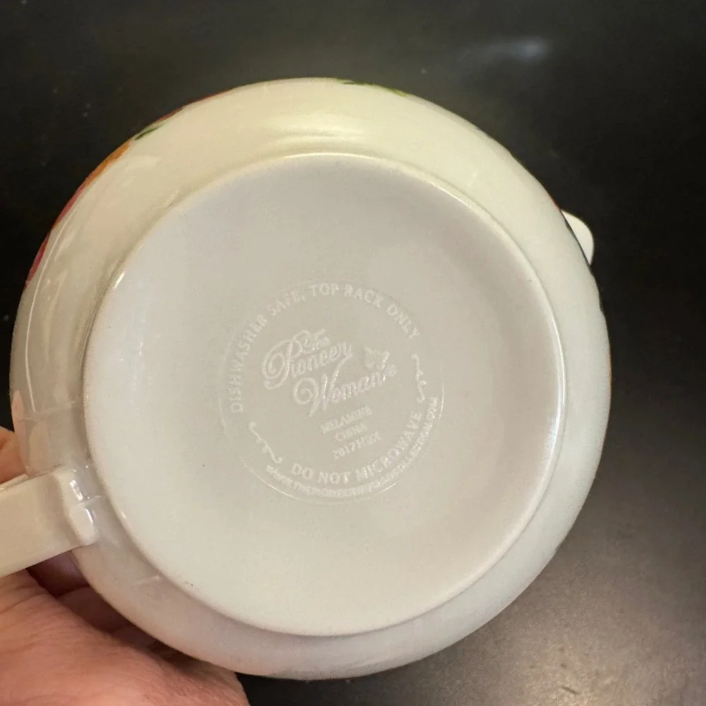 The Pioneer Woman Batter Bowl  White Red Floral Melamine Rose